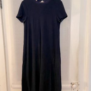 Cacharel navy cotton wool jersey midi dress M